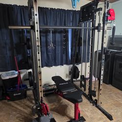 Smith Machine With Weights & Bench