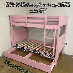 Bunk Bed Twin Over Twin With Drawers Brand New