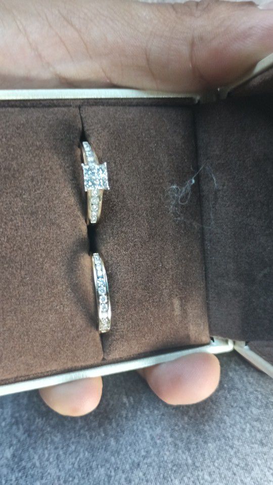 Engagement And Wedding Band Set Diamond Rings 