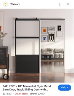 SOLID* no glass black steel barn door