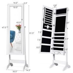 Standing Jewelry Armoire Mirror