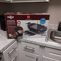 Aroma Flip Grill/griddle With Raclette Tray