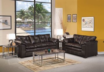 NEW "SIMMONS" ONYX BLACK SOFA & LOVSEAT