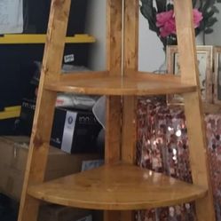 5 Tier Shelf Wood Corner