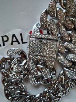 Napal Swiss Cuban link silver plated chain