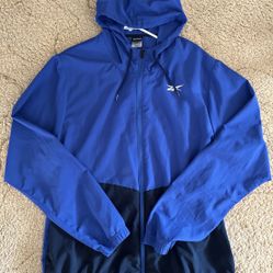 Men's Hooded Zip-Front Track Jacket.  Color : Blue & Black  Size ：XL  Original price : $40up Like New