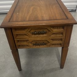 Mid Century End Side Table  Lamp Stand. Used in good condition with some cosmetic blemishes. There are a few scratches and scuff marks with one of the