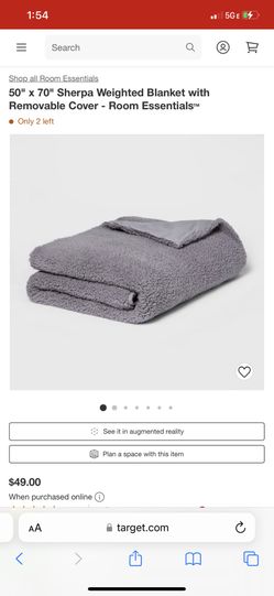 12 lb Sherpa Weighted Blanket with Removable Cover