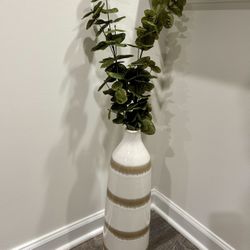 3 Ft Floor Vase with Artificial Eucalyptus