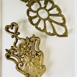 Vintage Brass Trivet Set