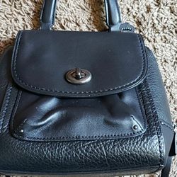 COACH BLACK LEATHER MINI BACKPACK/PURSE/CROSS BODY BRAND NEW NO TAGS 