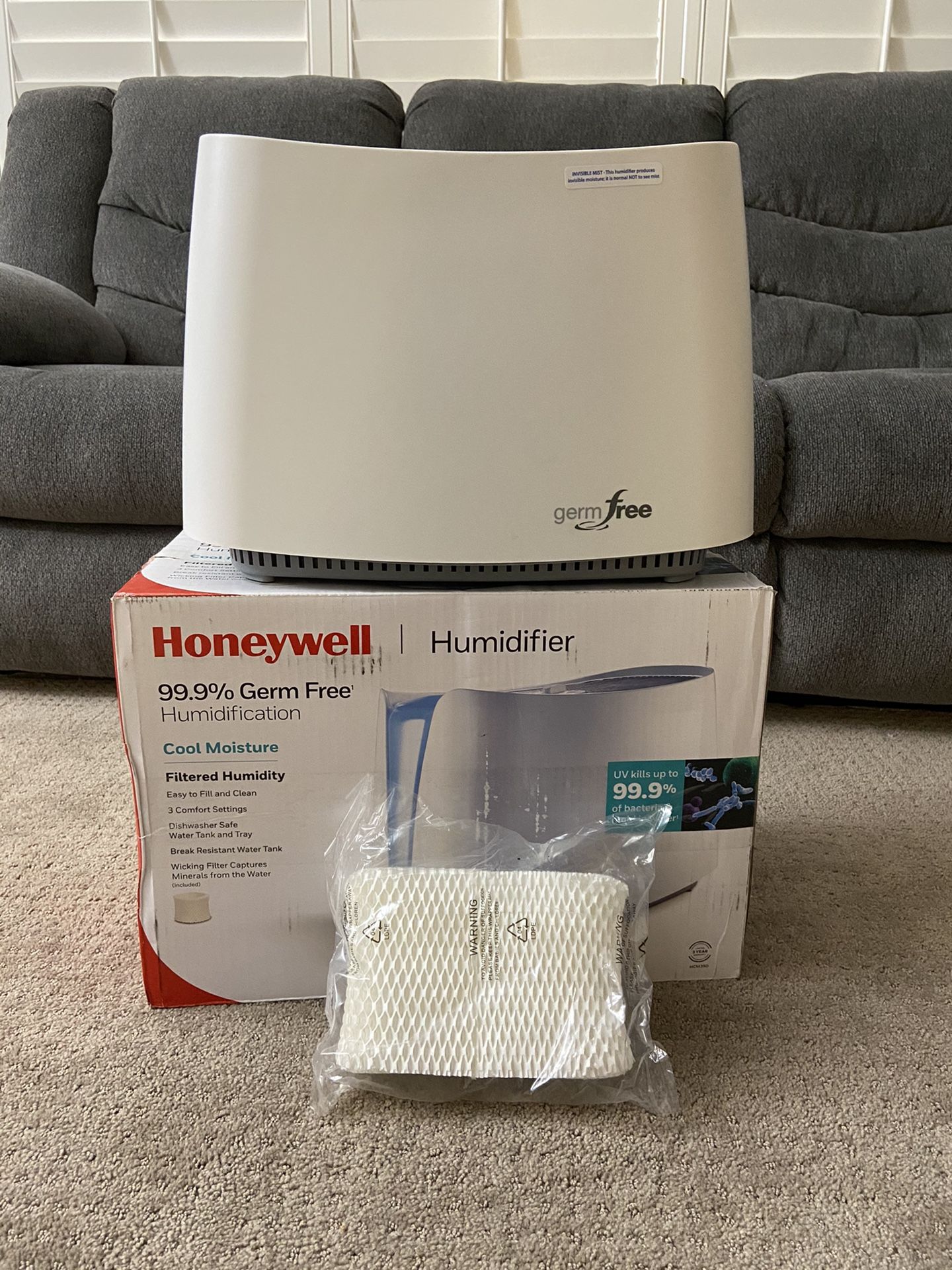 Humidifier Honeywell (Amazon’s choice) with new filter