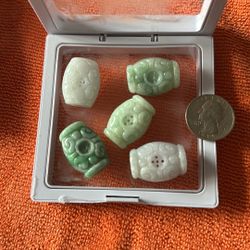 Lavender Green White Genuine Hand Carved Jade. 