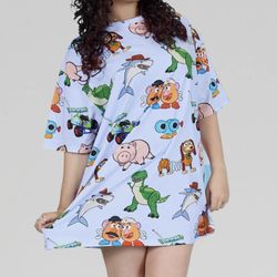 CAKEWORTHY TOY STORY AOP CHARACTER T-SHIRT DRESS UNISEX FIT SIZE XL