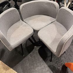 Set Of Three Gray Chairs 