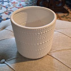 Decorative White Ceramic Flower Pot Planter $5 OBO 