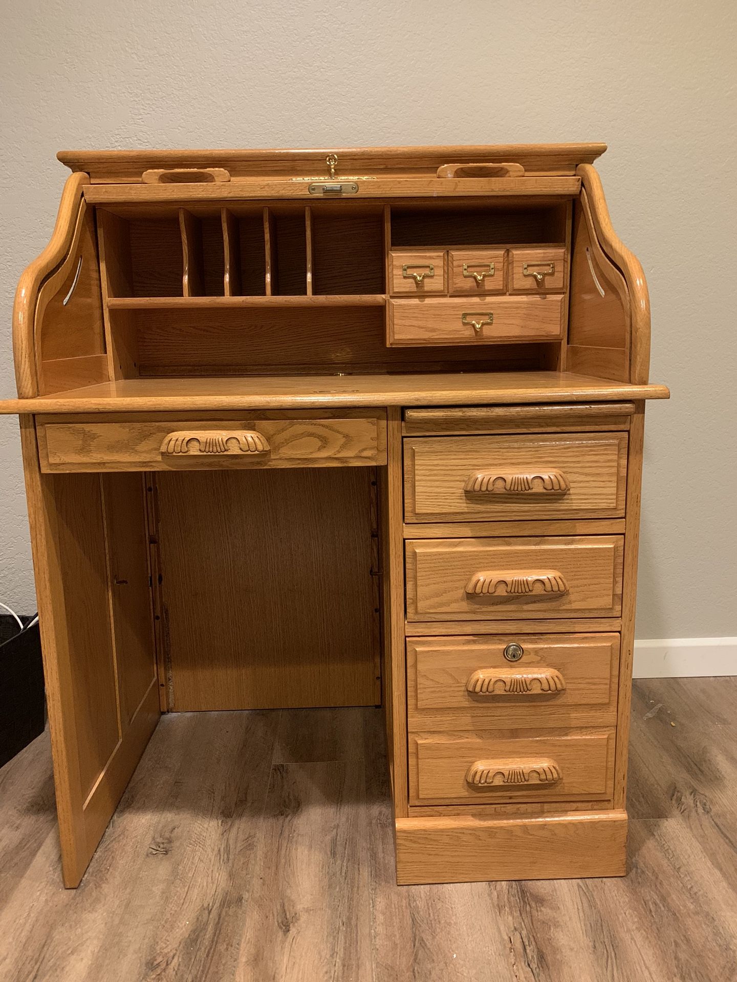 Oak Roll-Top Desk