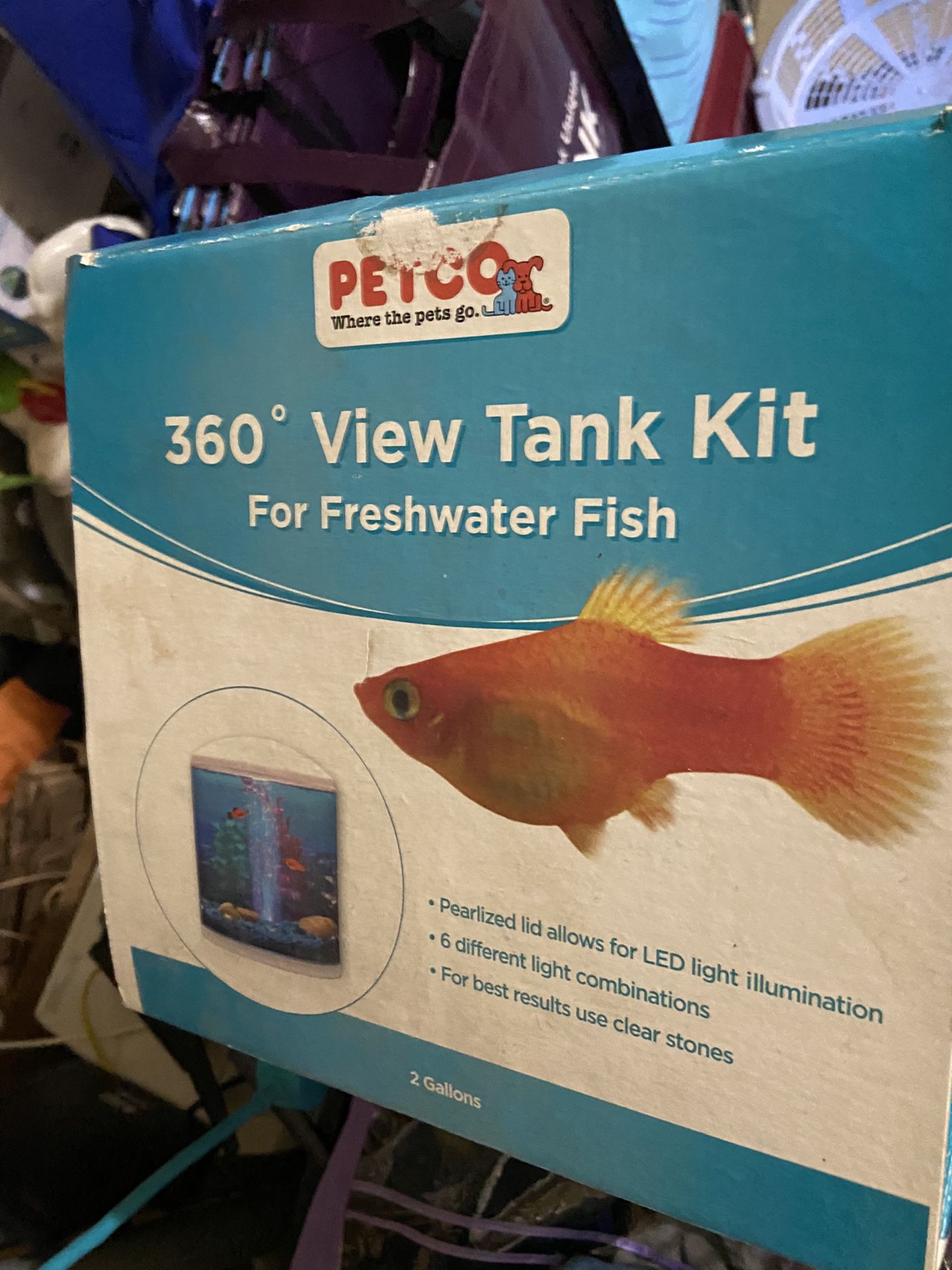 2 Gallons Fish Tank With Led Light