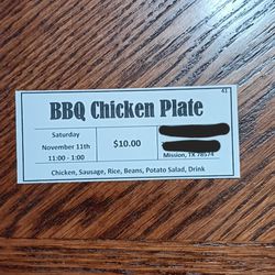 BBQ CHICKEN PLATE SALE!! 🍽  $10