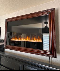 Decorative Wood Framed Wall-Mounted Electric Fireplace Heater (Model SWE071)