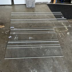 White wire shelves