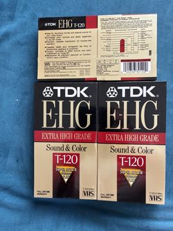 Never used TDK High Grade VHS tapes