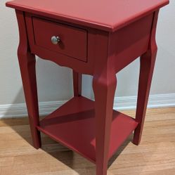 Red Wood Side Table 