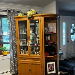 Solid Oak 3-Piece Wall Units/ Display Cabinets – Excellent Condition