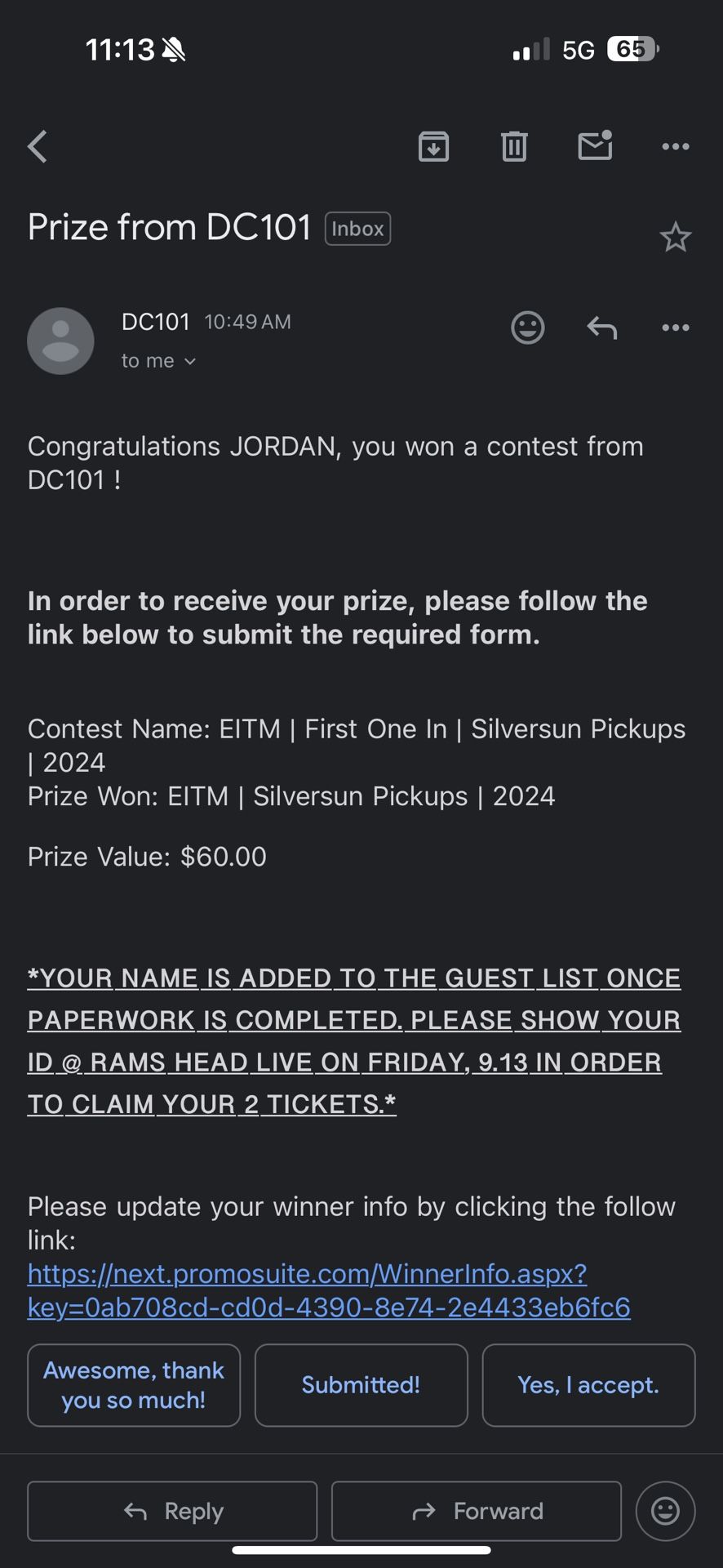 2 Tickets to Silversun Pickups 9/13