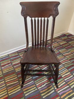 Vintage Tiger Oak Rocking Chair 