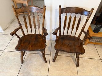 Vintage S Bent & Bros Colonial Style Windsor Arm Chairs Set of 2 MADE IN USA