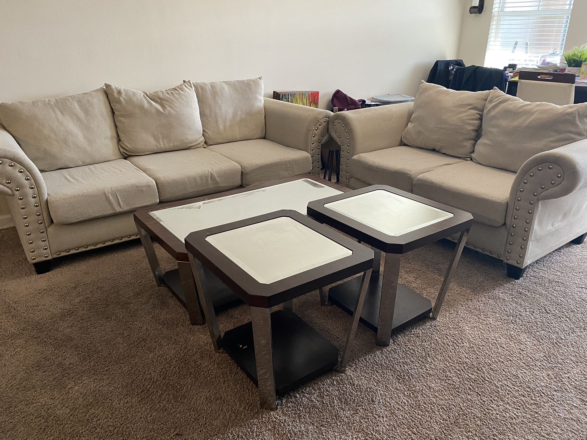 Sofa, Loveseat and end tables