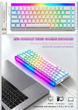 TECURS Hall Effect Magnetic Switch Gaming Keyboard, 8000Hz, Rapid Trigger