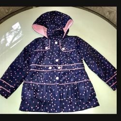 London Fog Girls Pink Hearts Winter Coat Size 5