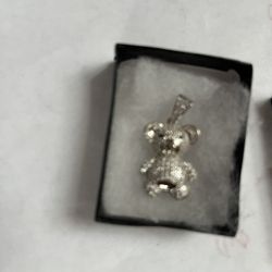 Sterling Silver 925 Bear Pendant 