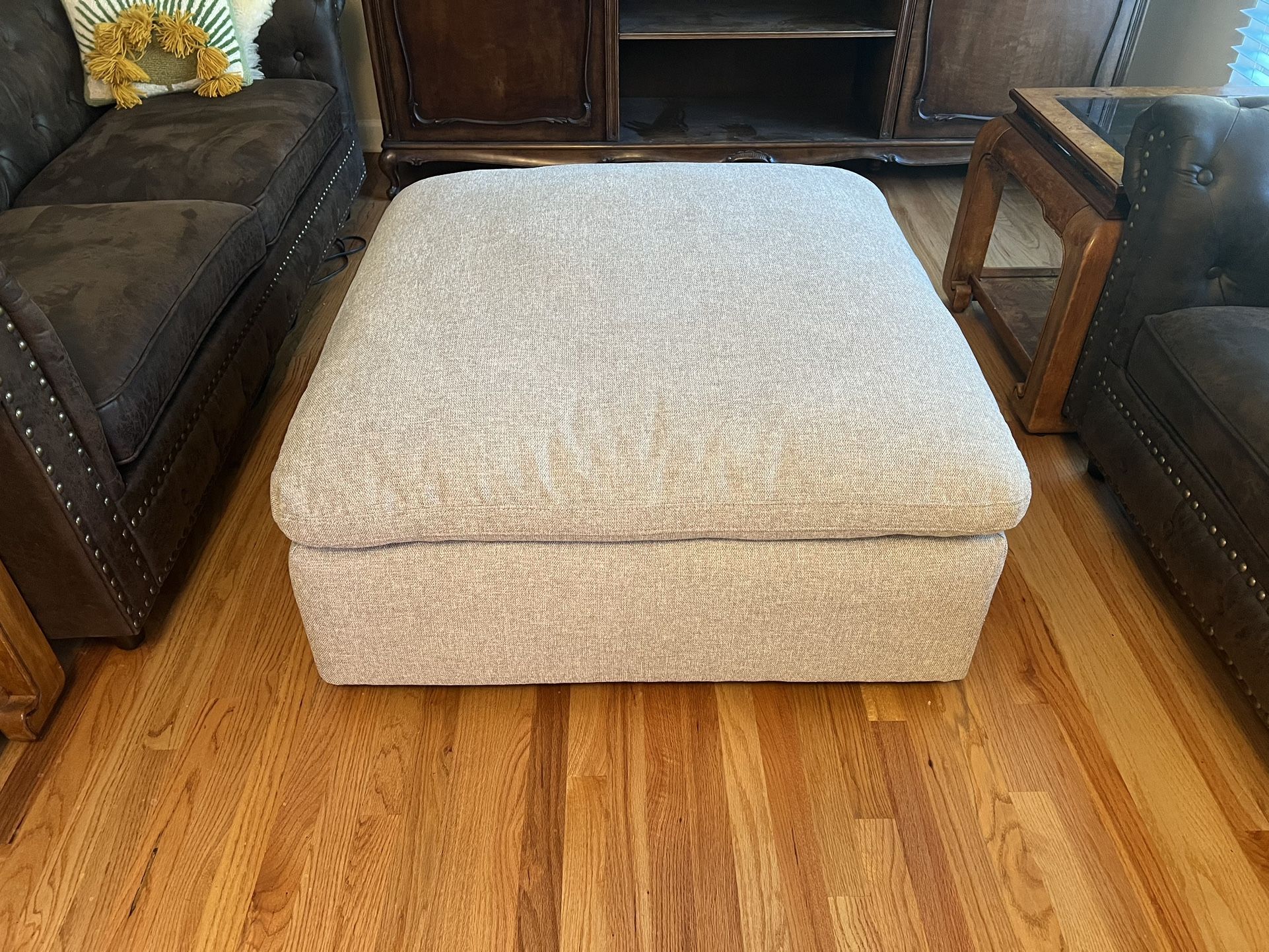 Large Grey Ottoman / Pouf / Footrest / Coffee Table