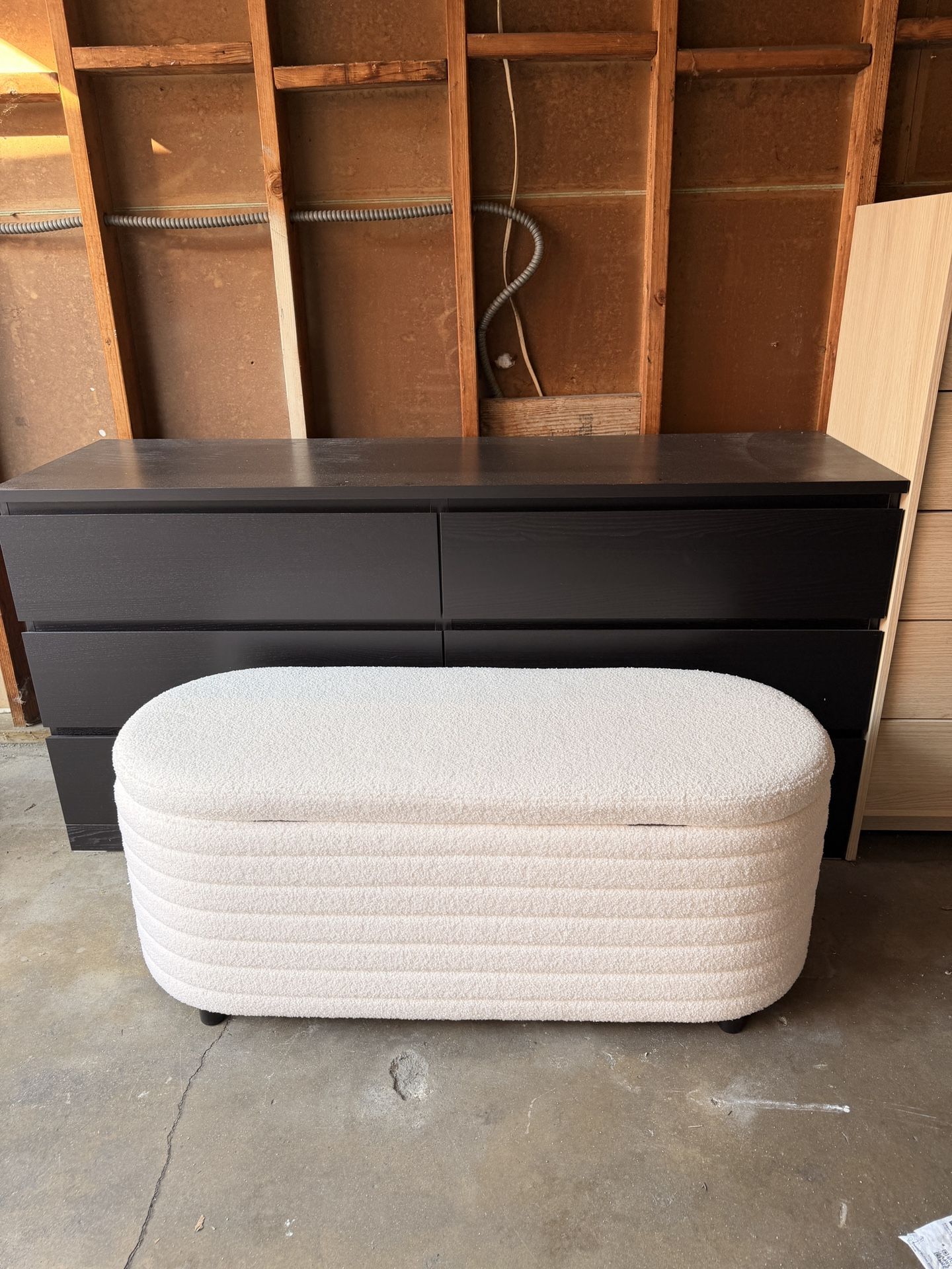 Boucle Storage Ottoman