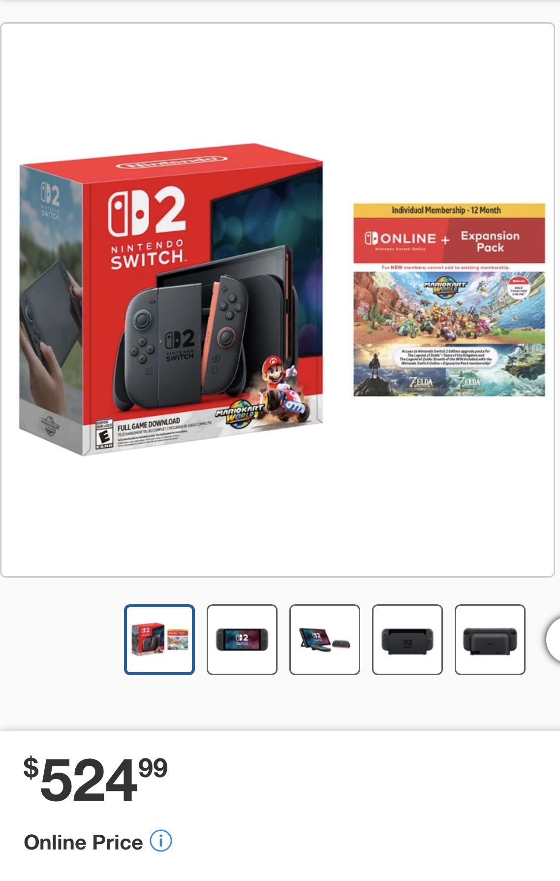 Nintendo Switch 2 + Mario Kart + 12month Memberships