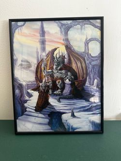 Ice Dragon King Framed Art print by Ed Beard Jr.