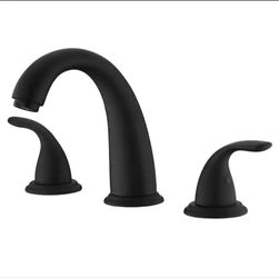 SUMERAIN Traditional Double Handle Tub Deck Mount Roman Tub Faucet with Corrosion Resistant in Matte Black