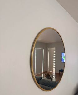 IKEA Round Mirror, Gold – Like New