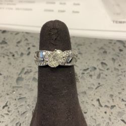 14KT White Gold Engagement Ring W/ Natural Oval Cut Diamond 39733-1