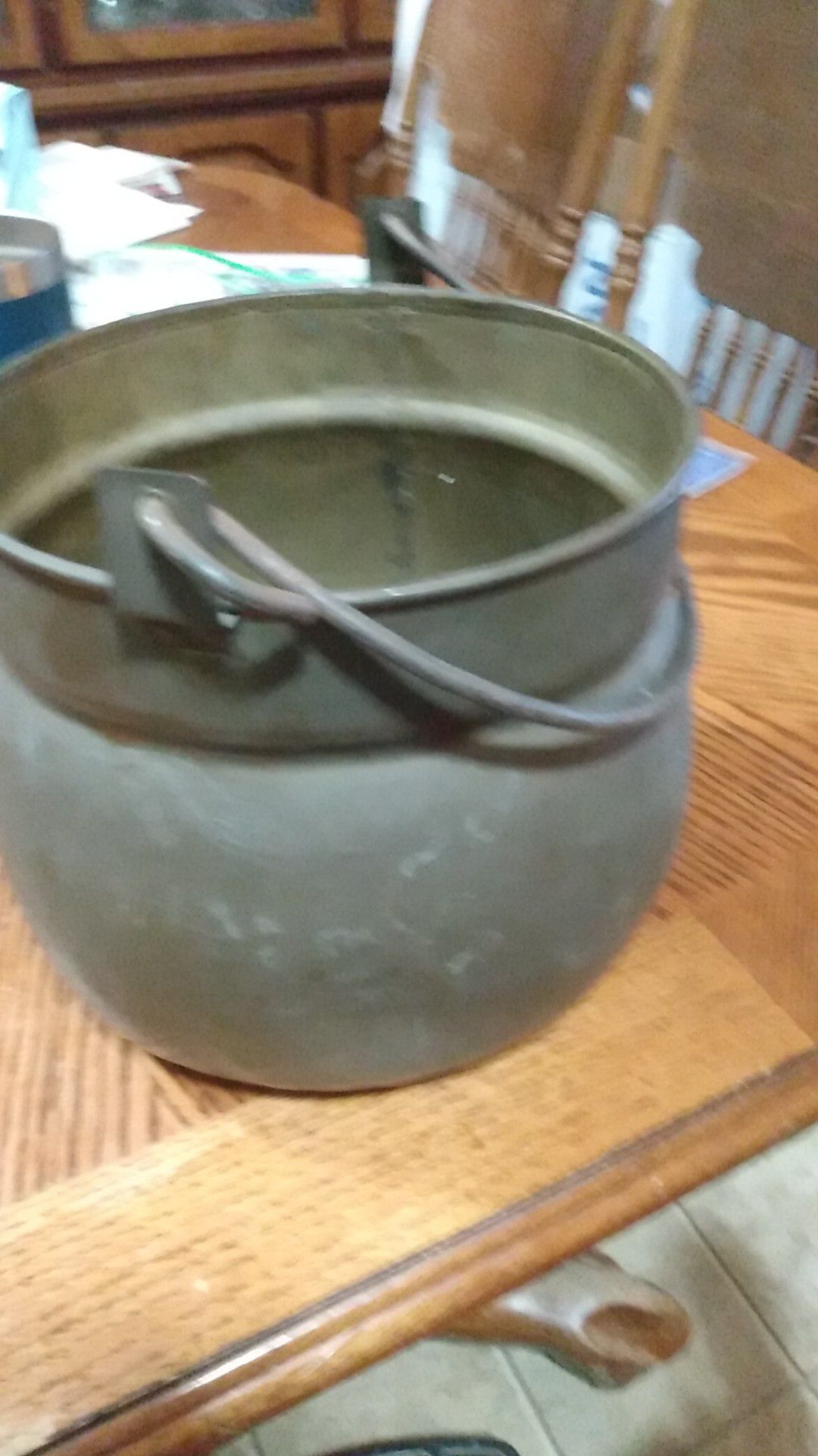 Old brass pot that needs polished