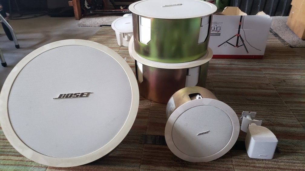 LOT of BOSE FreeSpace Subwoofers, in-wall speakers, pendant speakers