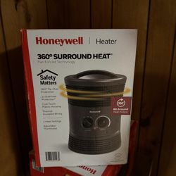 Honeywell HHF360V 360 Degree Surround Fan Forced Heater with Surround Heat Output Charcoal Grey Energy Efficient Portable Heater with Adjustable Therm