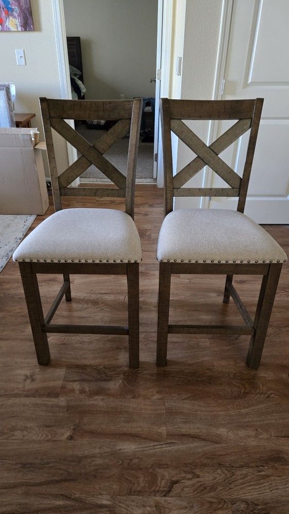 2 Barstool Height Chairs.
