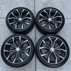 Set of RTX 18in wheels 5x120 bolt pattern Tires 225/40r18 Fit BMW Chevrolet Cadillac Honda Acura