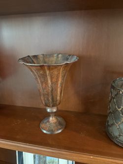 Elegant Metal Vase with rustic finish