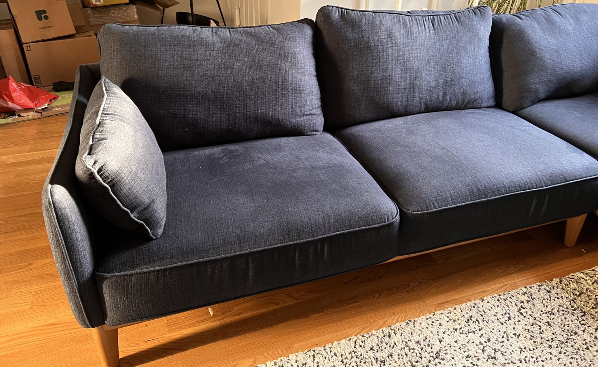 Macy s Jollene 2 Pc. Sectional Midnight Blue for Sale in