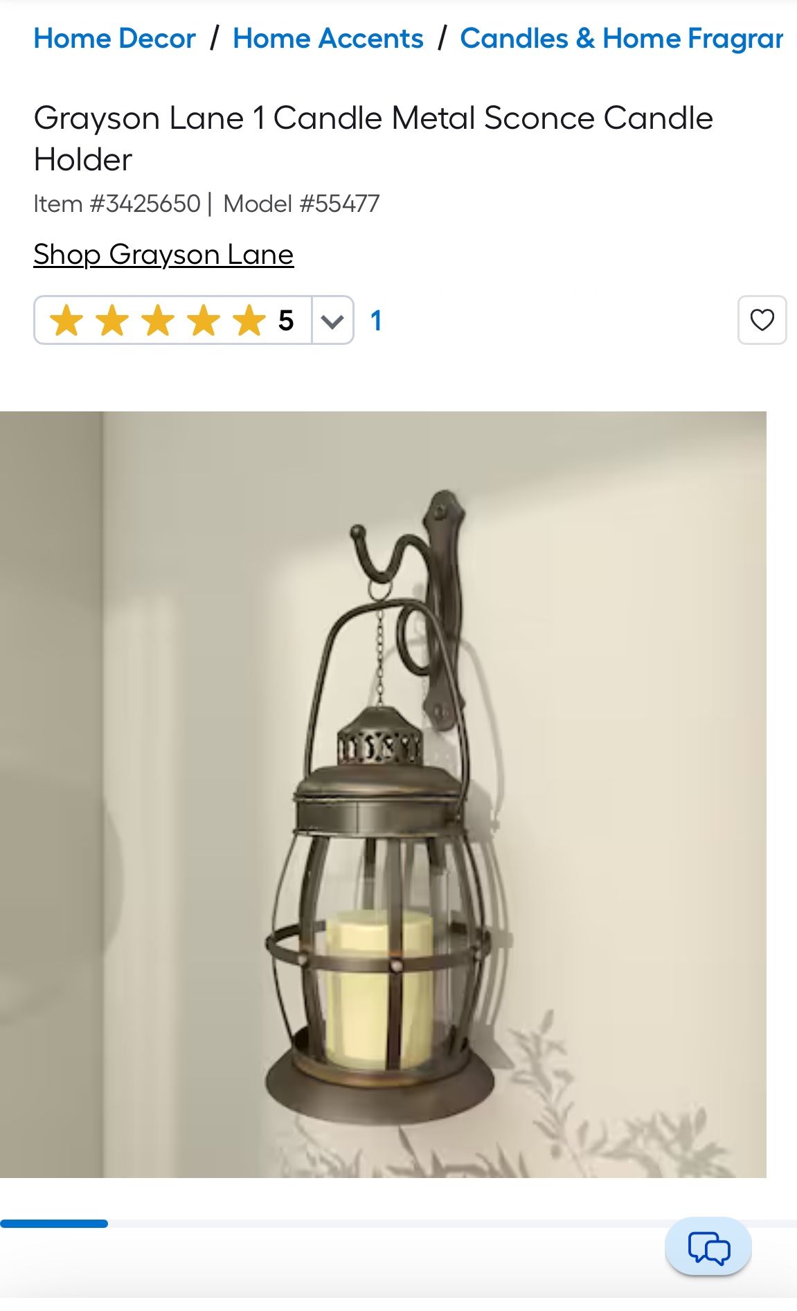 2 Candle Metal Sconce Candle Holder